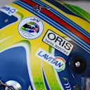 Felipe Massa (BRA) Williams with tribute to Justin Wilson (GBR) on his helmet at at Formula One World Championship, Rd12, Italian Grand Prix, Qualifying, Monza, Italy, Saturday 5  September 2015. © Sutton Motorsport Images