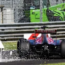 Carlos Sainz (ESP) Scuderia Toro Rosso STR10 crashes into marker board at Formula One World Championship, Rd12, Italian Grand Prix, Qualifying, Monza, Italy, Saturday 5  September 2015. © Sutton Motorsport Images