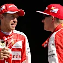 Sebastian Vettel (GER) Ferrari and Kimi Raikkonen (FIN) Ferrari celebrates in parc ferme at Formula One World Championship, Rd12, Italian Grand Prix, Qualifying, Monza, Italy, Saturday 5  September 2015. © Sutton Motorsport Images