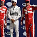 (L to R): Sebastian Vettel (GER) Ferrari, pole sitter Lewis Hamilton (GBR) Mercedes AMG F1 and Kimi Raikkonen (FIN) Ferrari celebrate in parc ferme at Formula One World Championship, Rd12, Italian Grand Prix, Qualifying, Monza, Italy, Saturday 5  September 2015. © Sutton Motorsport Images