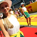 Grid girl at the drivers parade at Formula One World Championship, Rd12, Italian Grand Prix, Race, Monza, Italy, Sunday 6  September 2015. © Sutton Motorsport Images