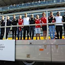 Drivers observe a one minute silence in honour of deceased Justin Wilson (USA) at the drivers parade at Formula One World Championship, Rd12, Italian Grand Prix, Race, Monza, Italy, Sunday 6  September 2015. © Sutton Motorsport Images