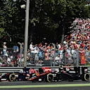 Max Verstappen (NDL) Scuderia Toro Rosso STR10 and Jenson Button (GBR) McLaren MP4-30 battle at Formula One World Championship, Rd12, Italian Grand Prix, Race, Monza, Italy, Sunday 6  September 2015. © Sutton Motorsport Images