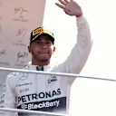 Race winner Lewis Hamilton (GBR) Mercedes AMG F1 celebrates on the podium at Formula One World Championship, Rd12, Italian Grand Prix, Race, Monza, Italy, Sunday 6  September 2015. © Sutton Motorsport Images