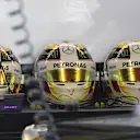 The race helmets of Lewis Hamilton (GBR) Mercedes AMG F1 at Formula One World Championship, Rd12, Italian Grand Prix, Preparations, Monza, Italy, Thursday 3 September 2015. © Sutton Motorsport Images