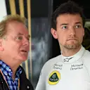Jolyon Palmer (GBR) Lotus Test and Reserve Driver with his Father Jonathan Palmer (GBR) at Formula One World Championship, Rd14, Japanese Grand Prix, Practice, Suzuka, Japan, Friday 25 September 2015. © Sutton Motorsport Images