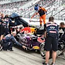 The crashed car of Daniil Kvyat (RUS) Red Bull Racing RB11 is recovered to the pits after Q3 at Formula One World Championship, Rd14, Japanese Grand Prix, Qualifying, Suzuka, Japan, Saturday 26 September 2015. © Sutton Motorsport Images
