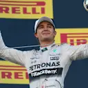 Nico Rosberg (GER) Mercedes AMG F1 celebrates on the podium at Formula One World Championship, Rd14, Japanese Grand Prix, Race, Suzuka, Japan, Sunday 27 September 2015. © Sutton Motorsport Images