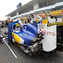 Marcus Ericsson (SWE) Sauber C34 on the grid at Formula One World Championship, Rd14, Japanese Grand Prix, Race, Suzuka, Japan, Sunday 27 September 2015. © Sutton Motorsport Images