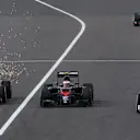 Max Verstappen (NDL) Scuderia Toro Rosso STR10, Jenson Button (GBR) McLaren MP4-30 and Felipe Nasr (BRA) Sauber C34 battle for position at Formula One World Championship, Rd14, Japanese Grand Prix, Race, Suzuka, Japan, Sunday 27 September 2015. © Sutton Motorsport Images