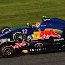 Daniel Ricciardo (AUS) Red Bull Racing RB11 and Felipe Nasr (BRA) Sauber C34 battle for position at Formula One World Championship, Rd14, Japanese Grand Prix, Race, Suzuka, Japan, Sunday 27 September 2015. © Sutton Motorsport Images