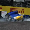 Marcus Ericsson (SWE) Sauber C34 locks up at Formula One World Championship, Rd14, Japanese Grand Prix, Race, Suzuka, Japan, Sunday 27 September 2015. © Sutton Motorsport Images