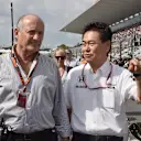Ron Dennis (GBR) McLaren Executive Chairman and Yasuhisa Arai (JPN) Head of Honda Motorsport on the grid at Formula One World Championship, Rd14, Japanese Grand Prix, Race, Suzuka, Japan, Sunday 27 September 2015. © Sutton Motorsport Images