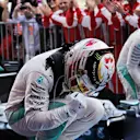 Race winner Lewis Hamilton (GBR) Mercedes AMG F1 W06 celebrates in parc ferme at Formula One World Championship, Rd14, Japanese Grand Prix, Race, Suzuka, Japan, Sunday 27 September 2015. © Sutton Motorsport Images