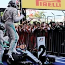 Race winner Lewis Hamilton (GBR) Mercedes AMG F1 celebrates in parc ferme at Formula One World Championship, Rd14, Japanese Grand Prix, Race, Suzuka, Japan, Sunday 27 September 2015. © Sutton Motorsport Images