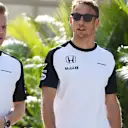 Kevin Magnussen (DEN) McLaren and Jenson Button (GBR) McLaren at Formula One World Championship, Rd2, Malaysian Grand Prix, Practice, Sepang, Malaysia, Friday 27  March 2015. © Sutton Motorsport Images
