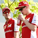 Sebastian Vettel (GER) Ferrari and Kimi Raikkonen (FIN) Ferrari at Formula One World Championship, Rd2, Malaysian Grand Prix, Practice, Sepang, Malaysia, Friday 27  March 2015. © Sutton Motorsport Images