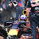 Daniel Ricciardo (AUS) Red Bull Racing RB11 makes a pit stop at Formula One World Championship, Rd2, Malaysian Grand Prix, Qualifying, Sepang, Malaysia, Saturday 28  March 2015. © Sutton Motorsport Images