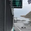 Pole sitter Lewis Hamilton (GBR) Mercedes AMG F1 W06 takes the chequered flag at Formula One World Championship, Rd2, Malaysian Grand Prix, Qualifying, Sepang, Malaysia, Saturday 28  March 2015. © Sutton Motorsport Images