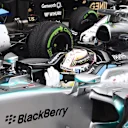 Pole sitter Lewis Hamilton (GBR) Mercedes AMG F1 W06 in parc ferme at Formula One World Championship, Rd2, Malaysian Grand Prix, Qualifying, Sepang, Malaysia, Saturday 28  March 2015. © Sutton Motorsport Images