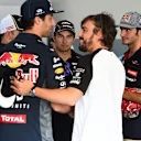 Daniel Ricciardo (AUS) Red Bull Racing and Fernando Alonso (ESP) McLaren on the drivers parade  at Formula One World Championship, Rd2, Malaysian Grand Prix, Race, Sepang, Malaysia, Sunday 29 March 2015. © Sutton Motorsport Images