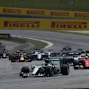 Lewis Hamilton (GBR) Mercedes AMG F1 W06 leads at the start of the race at Formula One World Championship, Rd2, Malaysian Grand Prix, Race, Sepang, Malaysia, Sunday 29 March 2015. © Sutton Motorsport Images
