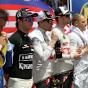 Drivers abserve the National Anthem on the grid at Formula One World Championship, Rd2, Malaysian Grand Prix, Race, Sepang, Malaysia, Sunday 29 March 2015. © Sutton Motorsport Images