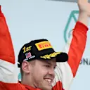 Sebastian Vettel (GER) Ferrari celebrates on the podium at Formula One World Championship, Rd2, Malaysian Grand Prix, Race, Sepang, Malaysia, Sunday 29 March 2015. © Sutton Motorsport Images