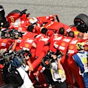 Sebastian Vettel (GER) Ferrari SF15-T crosses the line and passes his team saluting them after victory at Formula One World Championship, Rd2, Malaysian Grand Prix, Race, Sepang, Malaysia, Sunday 29 March 2015. © Sutton Motorsport Images