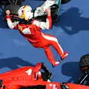 Sebastian Vettel (GER) Ferrari celebrates victory in Parc Ferme at Formula One World Championship, Rd2, Malaysian Grand Prix, Race, Sepang, Malaysia, Sunday 29 March 2015. © Sutton Motorsport Images