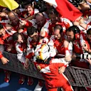 Sebastian Vettel (GER) Ferrari celebrates victory in Parc Ferme at Formula One World Championship, Rd2, Malaysian Grand Prix, Race, Sepang, Malaysia, Sunday 29 March 2015. © Sutton Motorsport Images