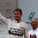 Nico Rosberg (GER) Mercedes AMG F1 celebrates on the podium at Formula One World Championship, Rd2, Malaysian Grand Prix, Race, Sepang, Malaysia, Sunday 29 March 2015. © Sutton Motorsport Images
