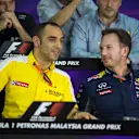 Cyril Abiteboul, Renault F1 Managing Director and Christian Horner (GBR) Red Bull Racing Team Principal at Formula One World Championship, Rd2, Malaysian Grand Prix, Practice, Sepang, Malaysia, Friday 27  March 2015. © Sutton Motorsport Images