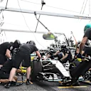 Lewis Hamilton (GBR) Mercedes AMG F1 W06 pit stop at Formula One World Championship, Rd17, Mexican Grand Prix, Practice, Circuit Hermanos Rodriguez, Mexico City, Mexico, Friday 30 October 2015. © Sutton Motorsport Images