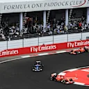 Sebastian Vettel (GER) Ferrari SF15-T, Felipe Nasr (BRA) Sauber C34 and Kimi Raikkonen (FIN) Ferrari SF15-T at Formula One World Championship, Rd17, Mexican Grand Prix, Practice, Circuit Hermanos Rodriguez, Mexico City, Mexico, Friday 30 October 2015. © Sutton Motorsport Images
