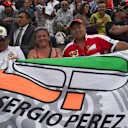 Sergio Perez (MEX) Force India fans and banner at Formula One World Championship, Rd17, Mexican Grand Prix, Practice, Circuit Hermanos Rodriguez, Mexico City, Mexico, Friday 30 October 2015. © Sutton Motorsport Images