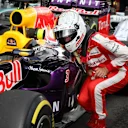 Sebastian Vettel (GER) Ferrari looks at the Red Bull Racing RB11 car at Formula One World Championship, Rd17, Mexican Grand Prix, Qualifying, Circuit Hermanos Rodriguez, Mexico City, Mexico, Saturday 31 October 2015. © Sutton Motorsport Images