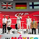 (L to R): Andy Shovlin (GBR) Mercedes AMG F1 Chief Engineer, Lewis Hamilton (GBR) Mercedes AMG F1, race winner Nico Rosberg (GER) Mercedes AMG F1 and Valtteri Bottas (FIN) Williams celebrate on the podium at Formula One World Championship, Rd17, Mexican Grand Prix, Race, Circuit Hermanos Rodriguez, Mexico City, Mexico, Sunday 1  November 2015. © Sutton Motorsport Images