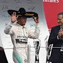 Lewis Hamilton (GBR) Mercedes AMG F1 celebrates on the podium at Formula One World Championship, Rd17, Mexican Grand Prix, Race, Circuit Hermanos Rodriguez, Mexico City, Mexico, Sunday 1  November 2015. © Sutton Motorsport Images