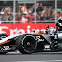 Sergio Perez (MEX) Force India VJM08 celebrates at the end of the race at Formula One World Championship, Rd17, Mexican Grand Prix, Race, Circuit Hermanos Rodriguez, Mexico City, Mexico, Sunday 1  November 2015. © Sutton Motorsport Images