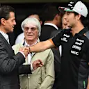Sergio Perez (MEX) Force India and Enrique Pena Nieto (MEX) Mexican President at Formula One World Championship, Rd17, Mexican Grand Prix, Preparations, Circuit Hermanos Rodriguez, Mexico City, Mexico, Thursday 29 October 2015. © Sutton Motorsport Images