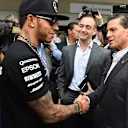 Lewis Hamilton (GBR) Mercedes AMG F1 and Enrique Pena Nieto (MEX) Mexican Prime Minister at Formula One World Championship, Rd17, Mexican Grand Prix, Preparations, Circuit Hermanos Rodriguez, Mexico City, Mexico, Thursday 29 October 2015. © Sutton Motorsport Images