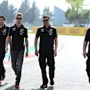 Nico Hulkenberg (GER) Force India walks the track with Bradley Joyce (GBR) Force India Race Engineer and Tom McCullough (GBR) Force India F1 Team Chief Engineer at Formula One World Championship, Rd17, Mexican Grand Prix, Preparations, Circuit Hermanos Rodriguez, Mexico City, Mexico, Thursday 29 October 2015. © Sutton Motorsport Images