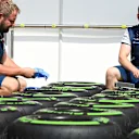 Williams mechanics and Pirelli tyres at Formula One World Championship, Rd17, Mexican Grand Prix, Preparations, Circuit Hermanos Rodriguez, Mexico City, Mexico, Thursday 29 October 2015. © Sutton Motorsport Images