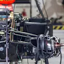 Lotus E23 Hybrid front wheel hub and front suspension at Formula One World Championship, Rd17, Mexican Grand Prix, Preparations, Circuit Hermanos Rodriguez, Mexico City, Mexico, Thursday 29 October 2015. © Sutton Motorsport Images