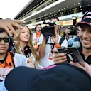 Sergio Perez (MEX) Force India signs autographs for the fans Formula One World Championship, Rd17, Mexican Grand Prix, Preparations, Circuit Hermanos Rodriguez, Mexico City, Mexico, Thursday 29 October 2015. © Sutton Motorsport Images