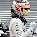 Lewis Hamilton (GBR) Mercedes AMG F1 celebrates pole position in Parc Ferme at Formula One World Championship, Rd6, Monaco Grand Prix Qualifying, Monte-Carlo, Monaco, Saturday 23 May 2015. © Sutton Motorsport Images
