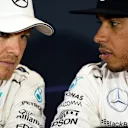 Nico Rosberg (GER) Mercedes AMG F1 and Lewis Hamilton (GBR) Mercedes AMG F1 at the Qualifying Press Conference at Formula One World Championship, Rd6, Monaco Grand Prix Qualifying, Monte-Carlo, Monaco, Saturday 23 May 2015. © Sutton Motorsport Images