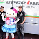 Hello kitty with the Sergio Perez (MEX) Force India and Nico Hulkenberg (GER) Force India F1 at Formula One World Championship, Rd6, Monaco Grand Prix Race, Monte-Carlo, Monaco, Sunday 24 May 2015. © Sutton Motorsport Images