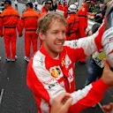 Sebastian Vettel (GER) Ferrari celebrates second place at Formula One World Championship, Rd6, Monaco Grand Prix Race, Monte-Carlo, Monaco, Sunday 24 May 2015. © Sutton Motorsport Images